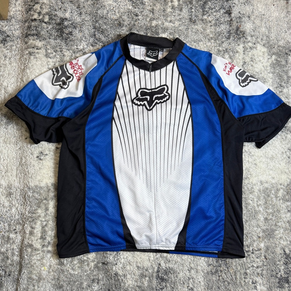 Fox Racing jersey Size XXL ‎ Blue and Black stripes